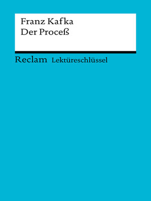 cover image of Lektüreschlüssel. Franz Kafka